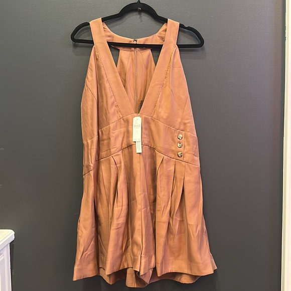 Anthropologie | BY ANTHROPOLOGIE SLEEVELESS V-NECK PINAFORE ROMPER | Large | NWT - Picture 5 of 11